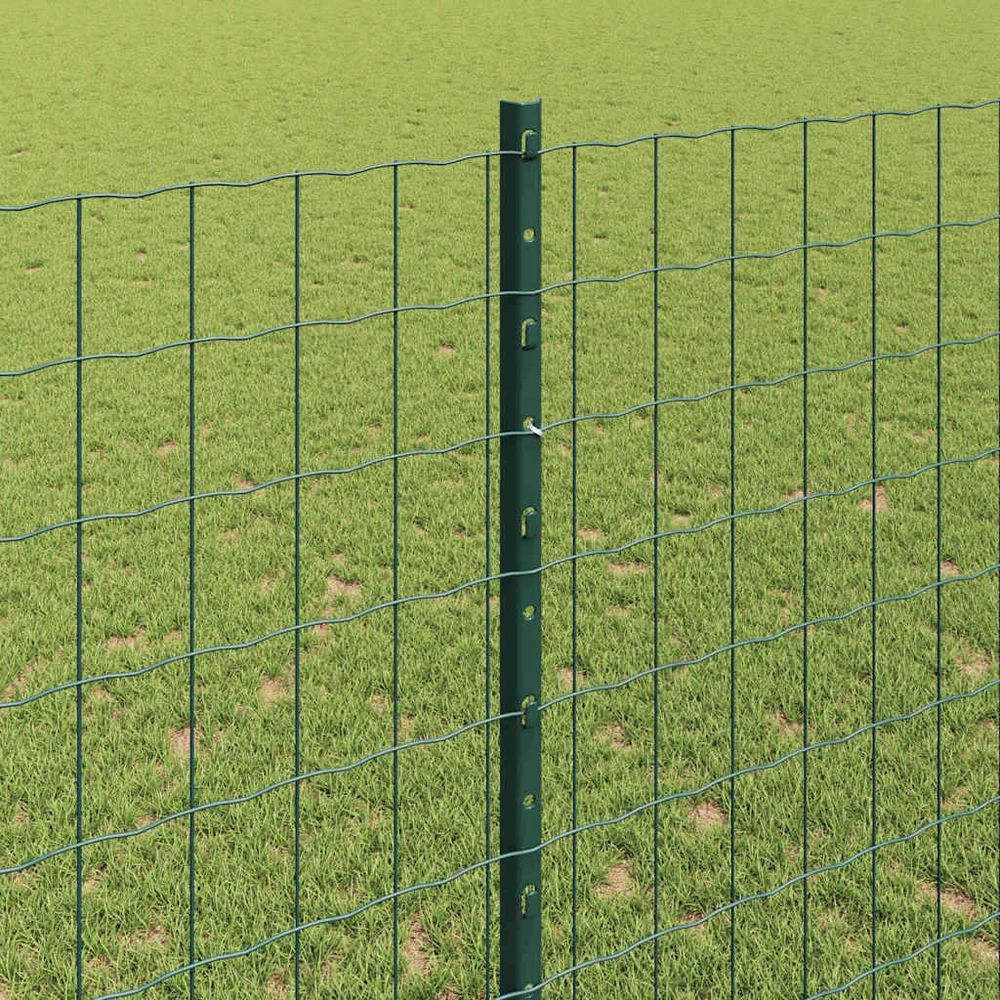 Euro tvoros su stulpu 10 x 1,4 m PVC dengtas plienas Žalia
