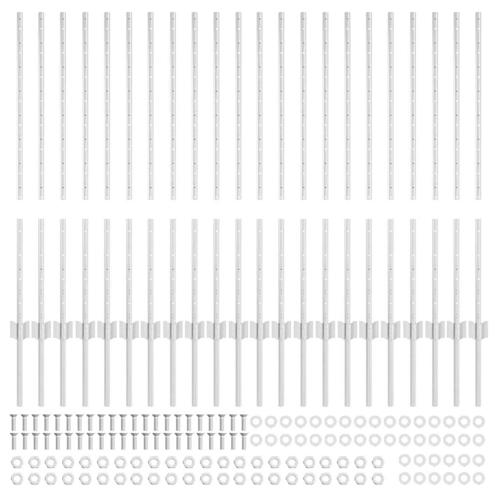 Įmontuotas tvoros stulpas 22 vnt. Sidabrinė 140 cm