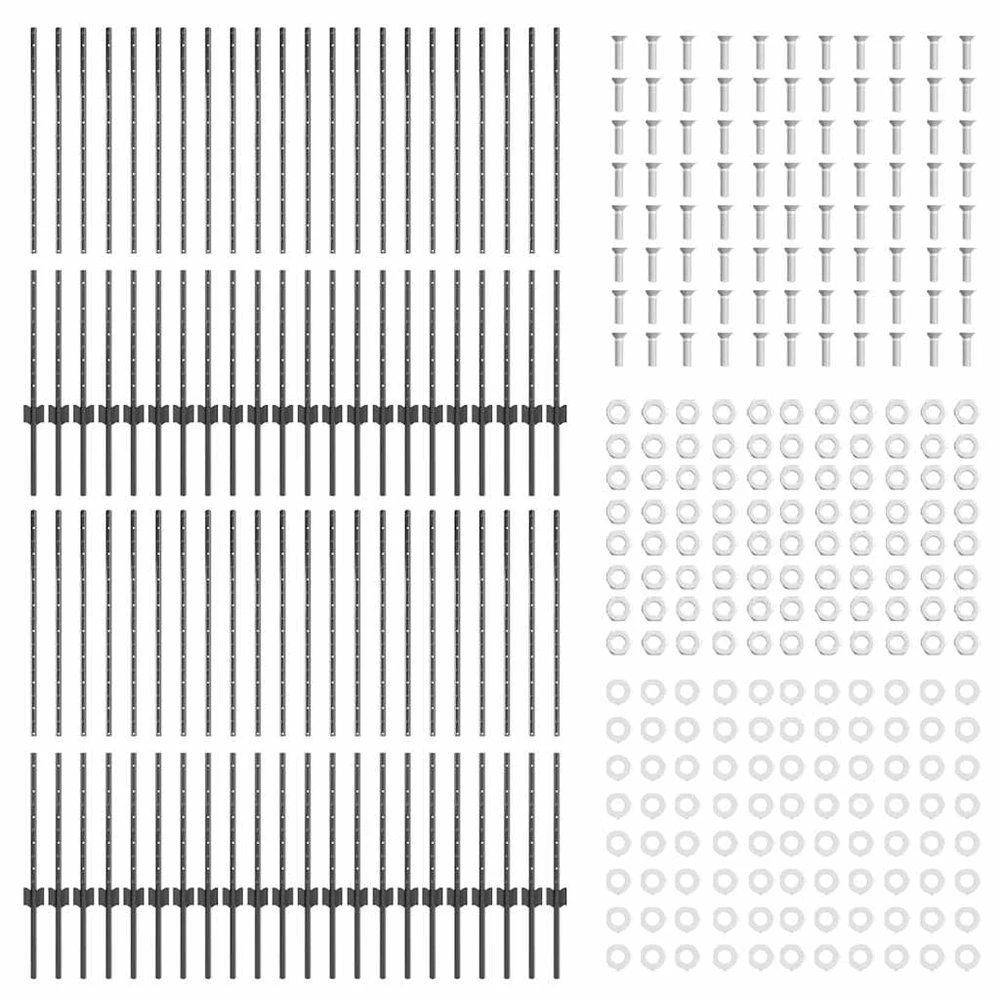 Įmontuotas tvoros stulpas 44 vnt. Pilka 160 cm