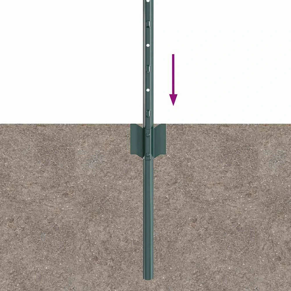Įmontuotas tvoros stulpas 44 vnt. Žalia 100 cm