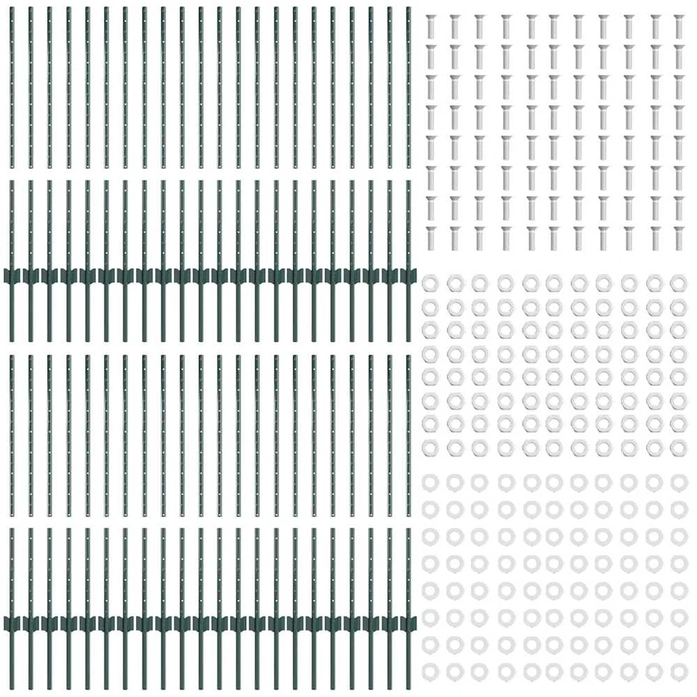 Įmontuotas tvoros stulpas 44 vnt. Žalia 140 cm