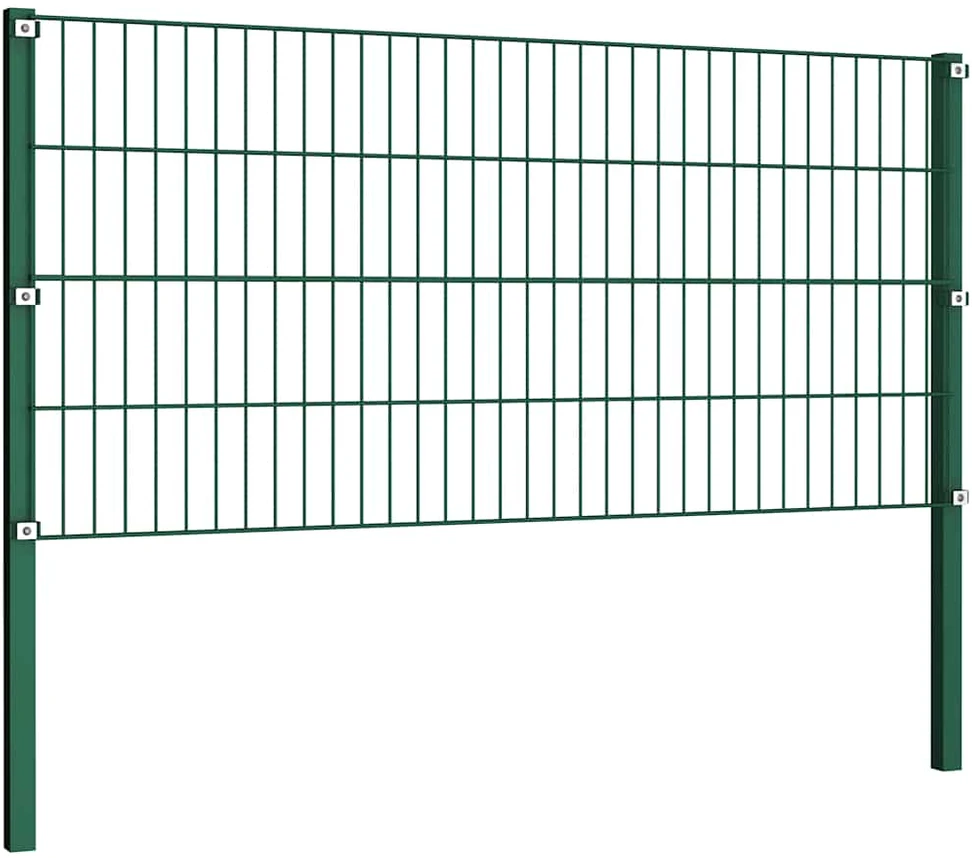 Tvoros segmentai su stulpais, žalios sp., 8,5x0,8m, geležis