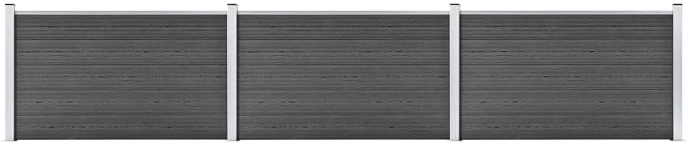 Tvoros segmentų rinkinys, juodos spalvos, 526x105cm, WPC