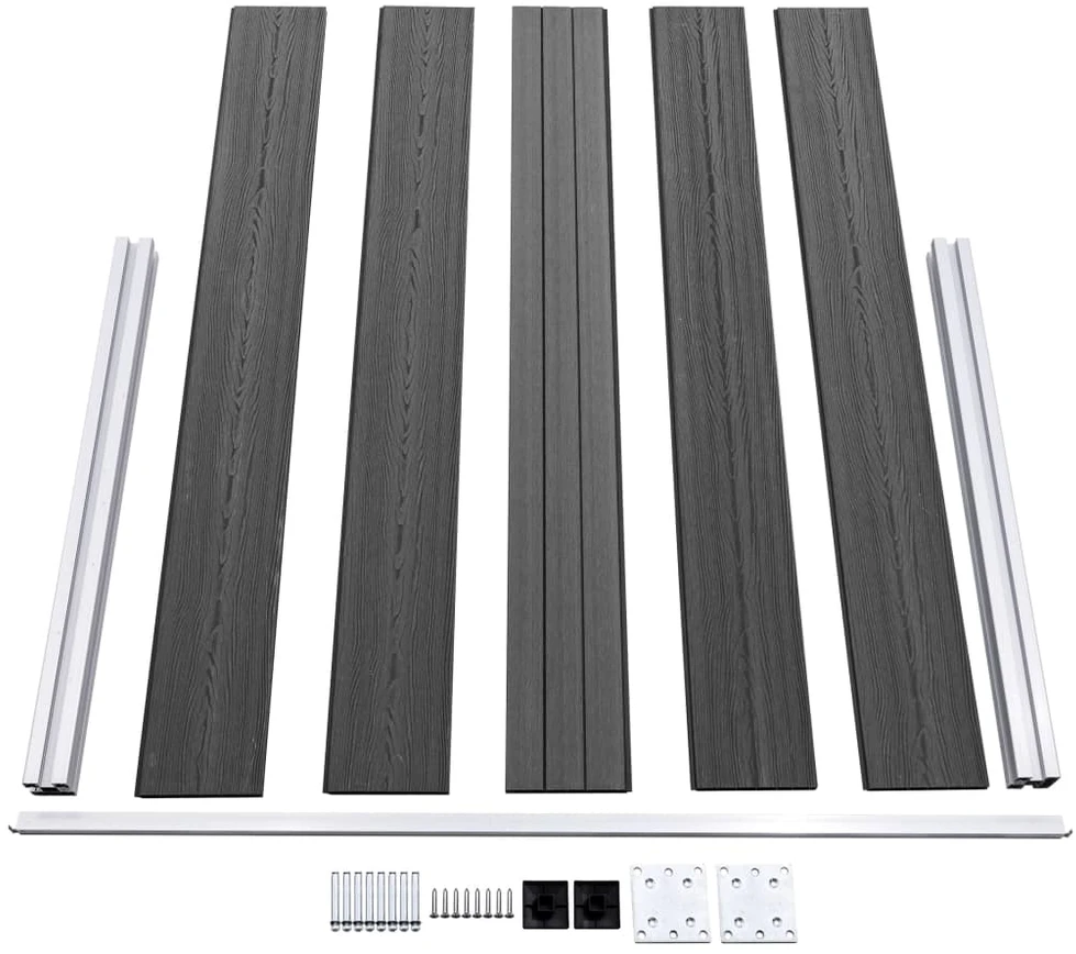 Tvoros segmentų rinkinys, juodos spalvos, 353x105cm, WPC