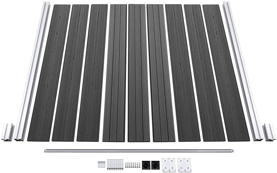 Tvoros segmentų rinkinys, juodos spalvos, 526x186cm, WPC