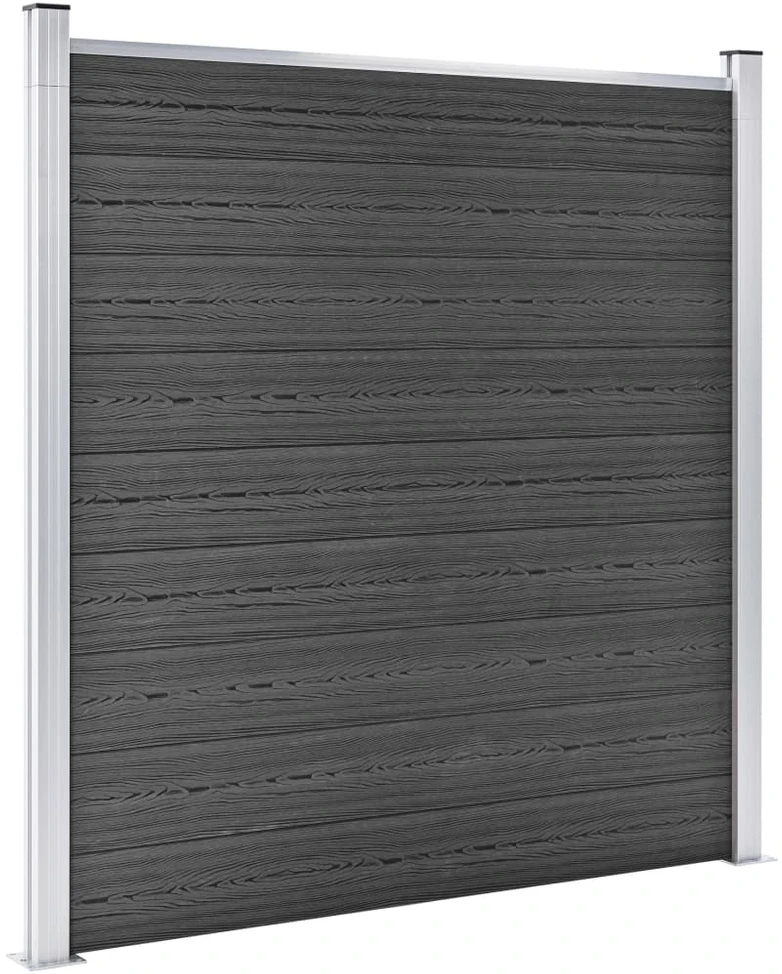 Tvoros segmentų rinkinys, juodos spalvos, 526x186cm, WPC