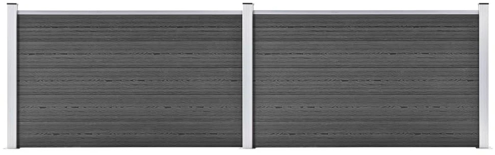 Tvoros segmentų rinkinys, juodos spalvos, 353x105cm, WPC