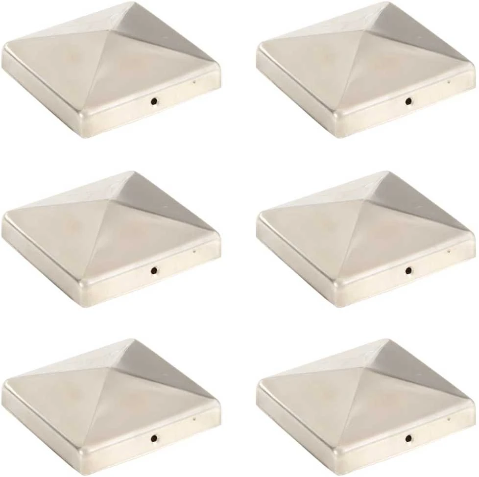 Tvoros stulpų dangteliai, 6vnt., 101x101mm, nerūdijantis plienas