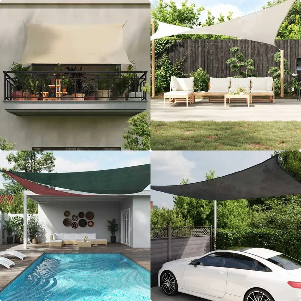 Uždanga nuo saulės, balta, 3,5x3,5x4,9m, HDPE, 160g/m²