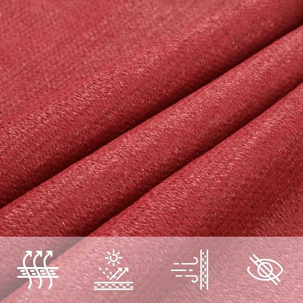 Uždanga nuo saulės, raudonos spalvos, 3,5x4,5m, HDPE, 160g/m²