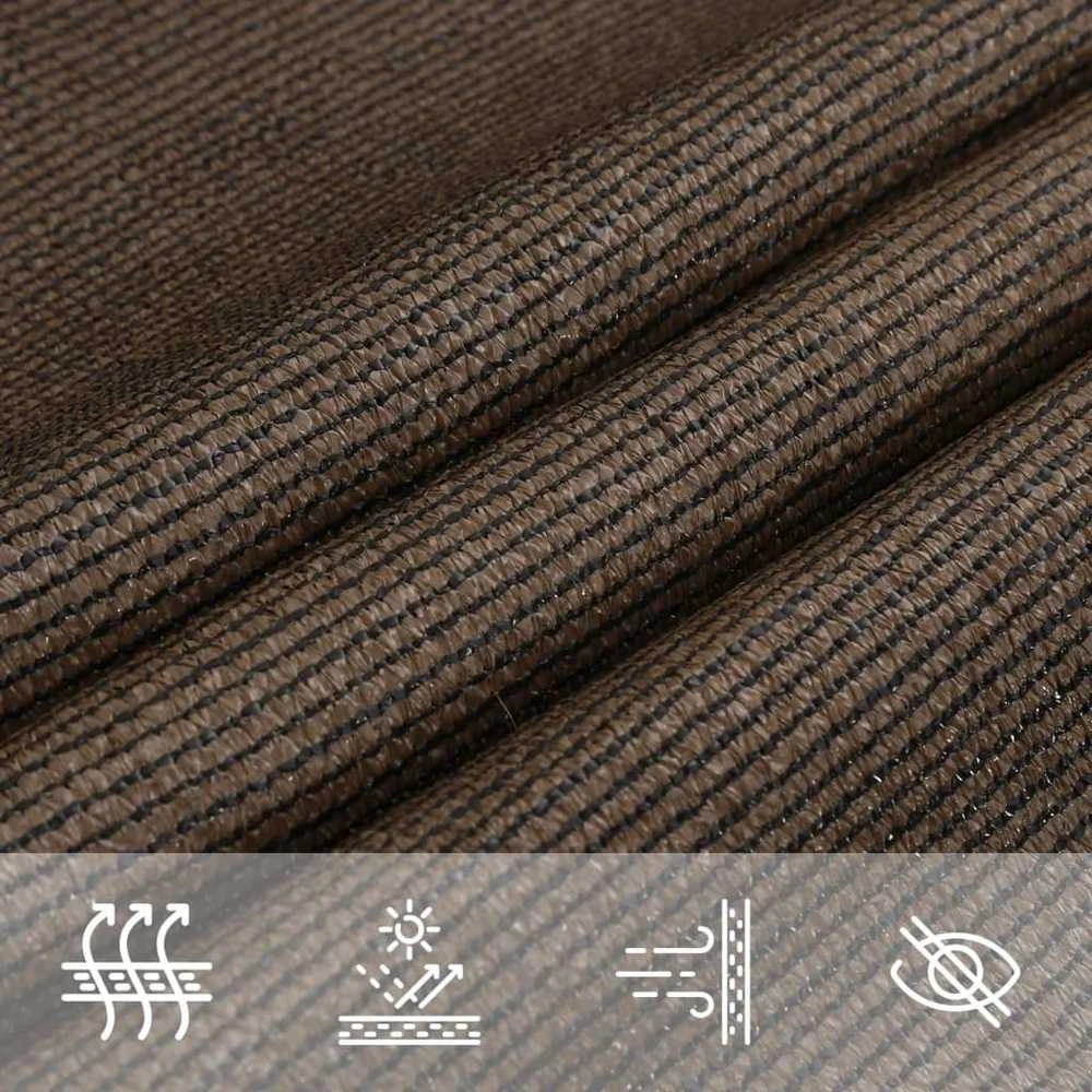 Uždanga nuo saulės, rudos spalvos, 3x4x4m, HDPE, 160g/m²