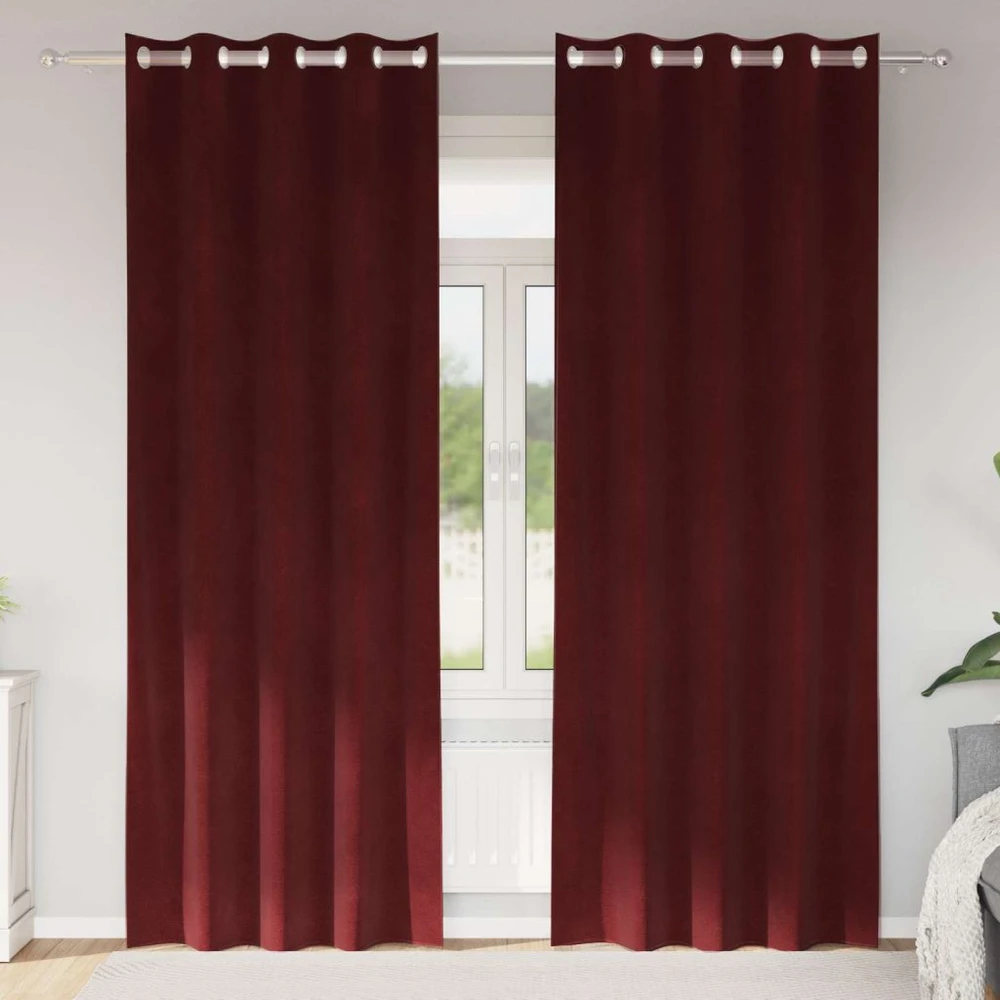 Užtemdymo užuolaidos 2 vnt. Vyno raudona 140 x 225 cm Aksomas