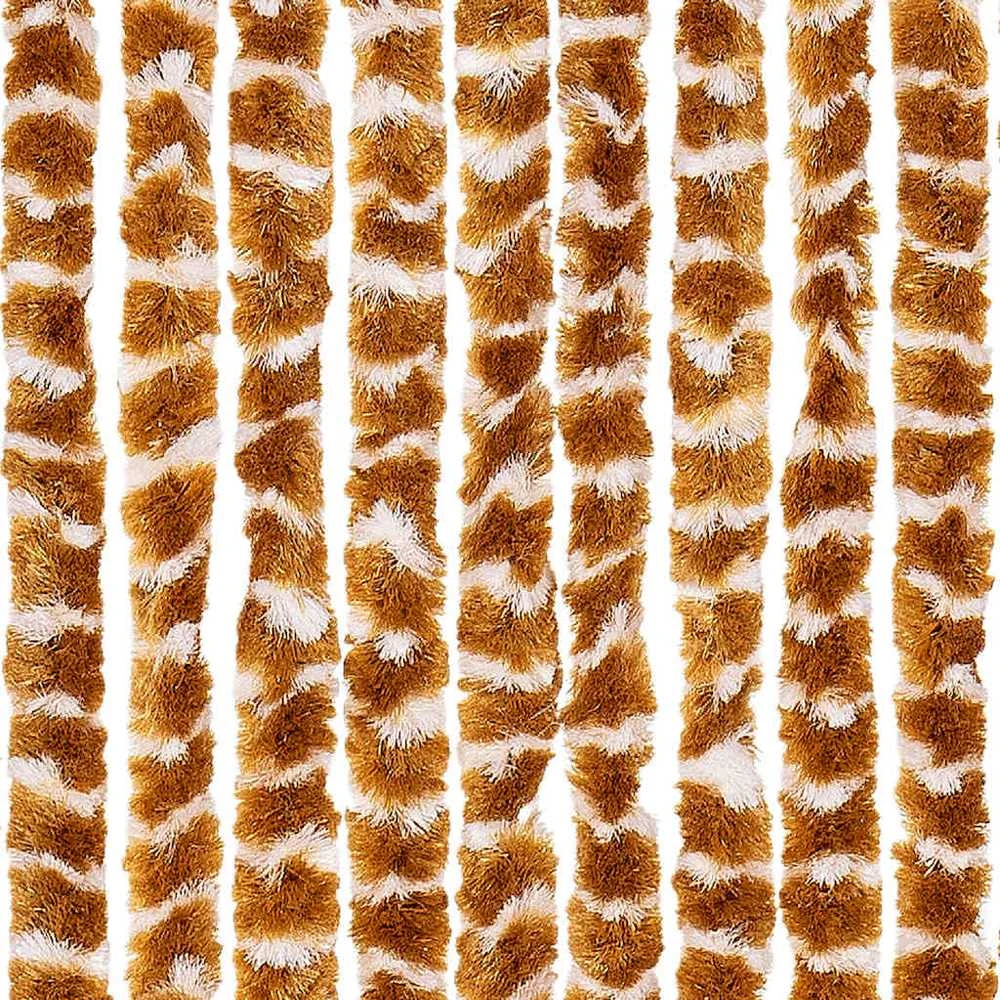 Užuolaida nuo musių, geltonai ruda ir balta, 90x200cm, šenilis