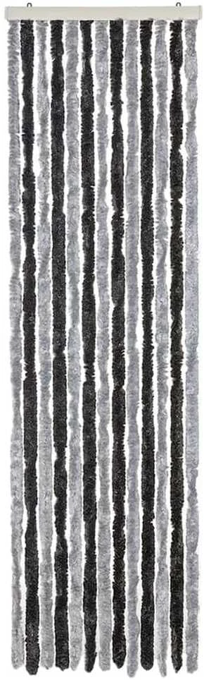 Užuolaida nuo musių, pilka ir juoda, 56x200cm, šenilis