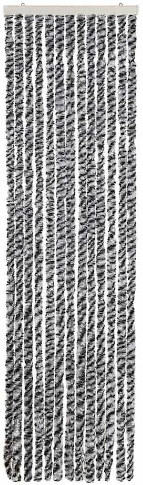 Užuolaida nuo musių, pilka/juoda/balta, 56x200cm, šenilis
