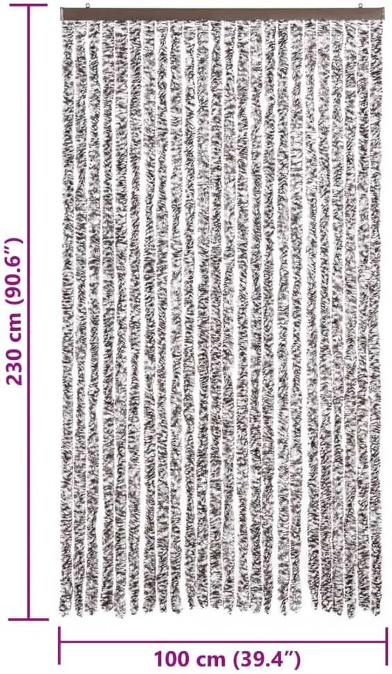 Užuolaida nuo musių, ruda ir smėlio, 100x230cm šenilis