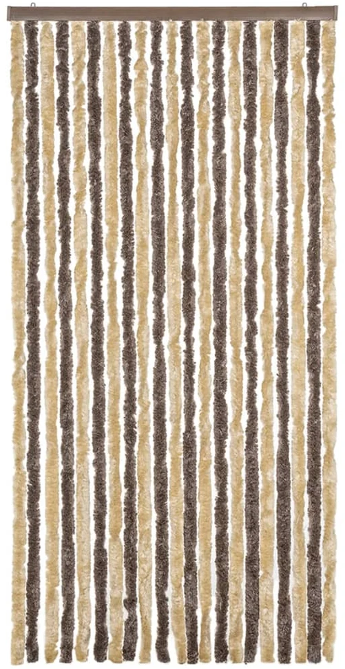 Užuolaida nuo musių, ruda ir smėlio, 90x200cm, šenilis