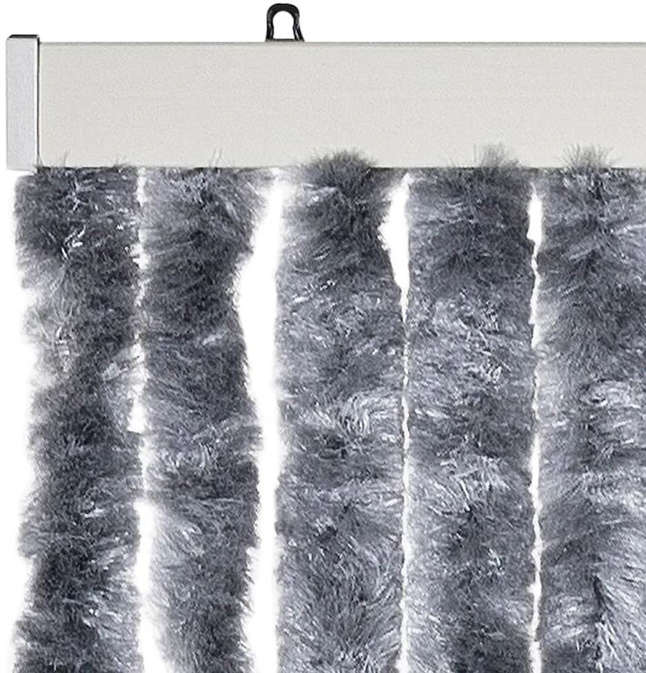 Užuolaida nuo musių, sidabrinės spalvos, 100x200cm, šenilis