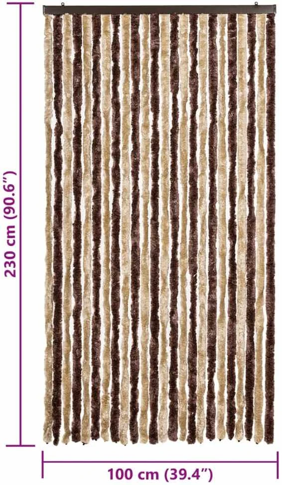 Užuolaida nuo musių, smėlio ir šviesiai ruda, 100x230cm šenilis