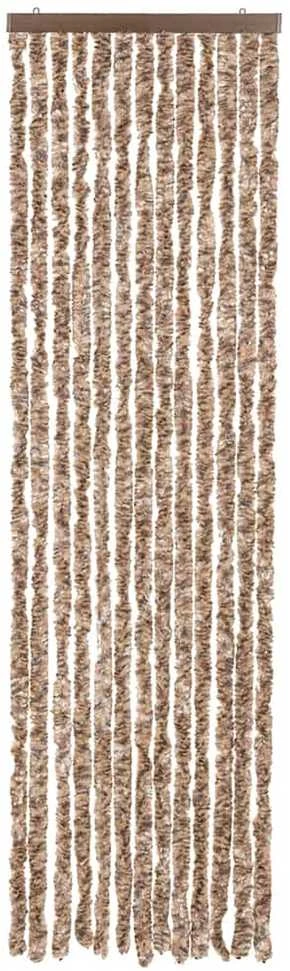Užuolaida nuo musių, smėlio ir tamsiai ruda, 56x200cm, šenilis