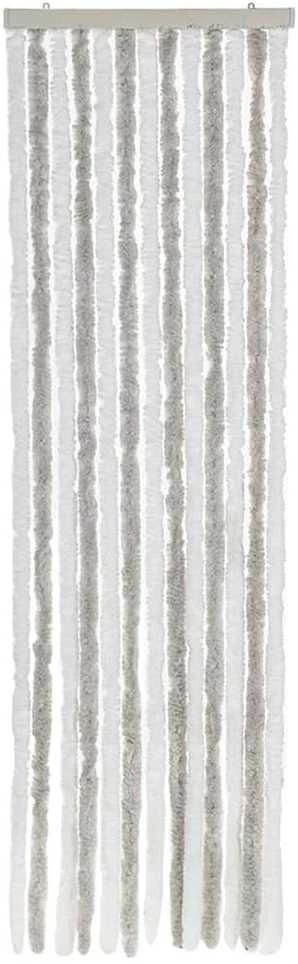 Užuolaida nuo musių, šviesiai pilka ir balta, 56x185cm, šenilis