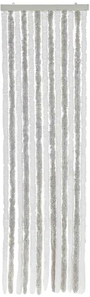 Užuolaida nuo musių, šviesiai pilka ir balta, 56x200cm, šenilis