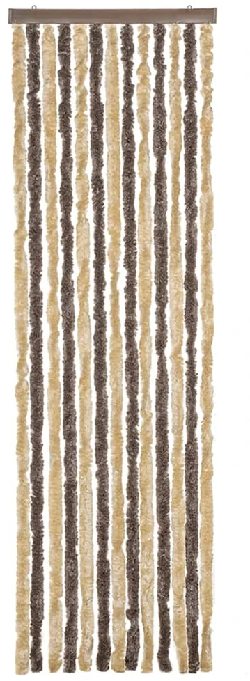 Užuolaida nuo musių, tamsiai ruda ir smėlio, 56x185cm šenilis