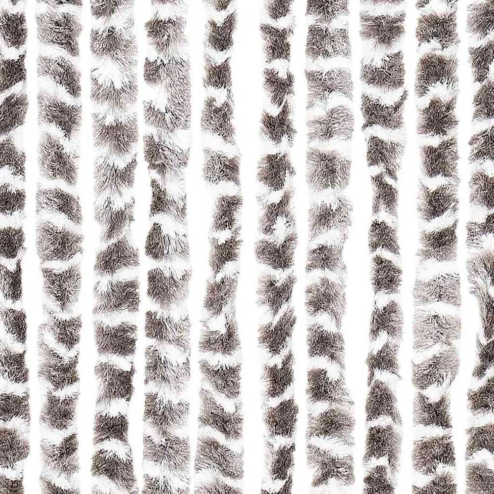 Užuolaida nuo musių, taupe ir balta, 56x200cm, šenilis