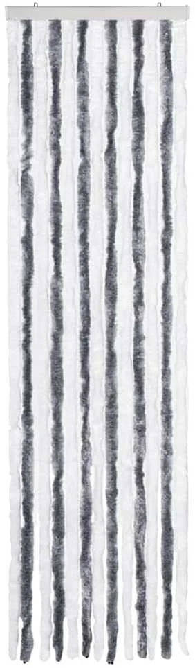Užuolaida nuo vabzdžių, pilka ir balta, 56x185 cm, šenilis