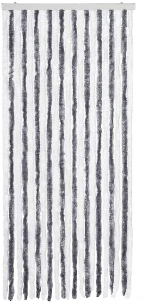 Užuolaida nuo vabzdžių, pilka ir balta, 90x200cm, šenilis