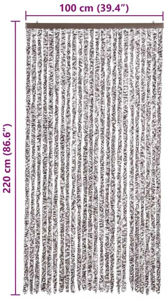 Užuolaida nuo vabzdžių, ruda ir kreminė, 100x220 cm, šenilis
