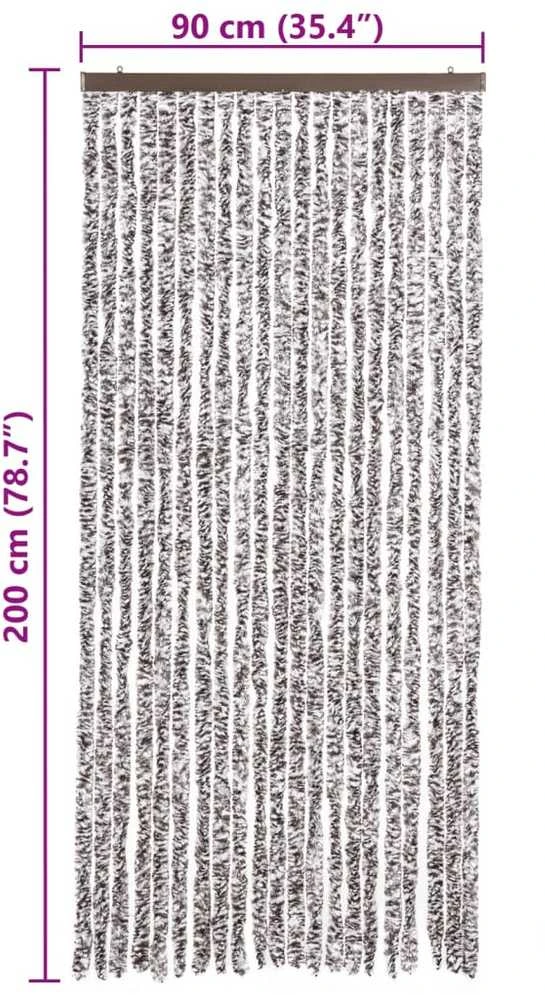 Užuolaida nuo vabzdžių, ruda ir smėlio, 90x200cm, šenilis