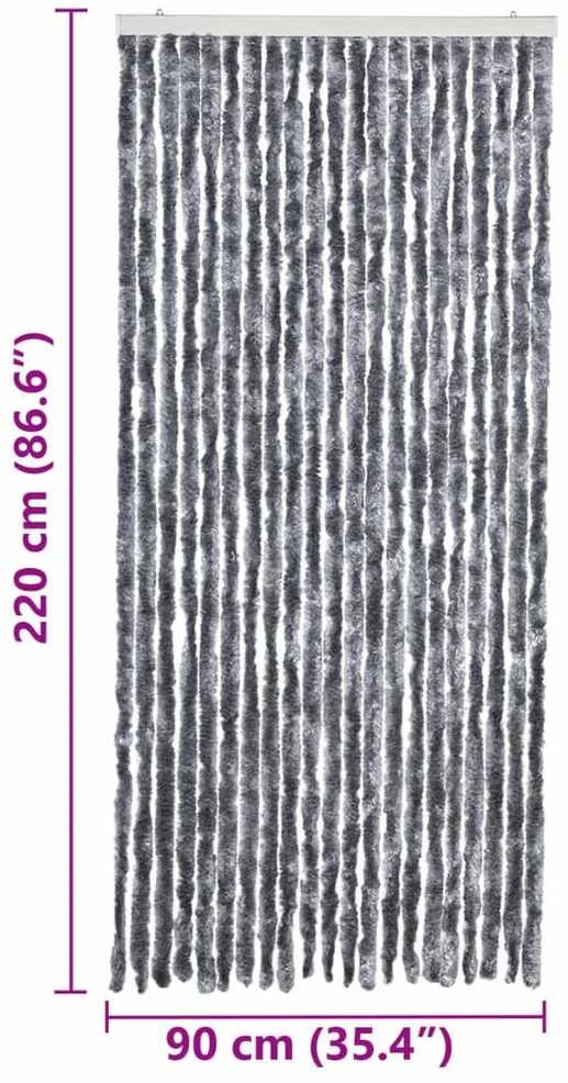 Užuolaida nuo vabzdžių, sidabrinės sp., 90x220cm, šenilis