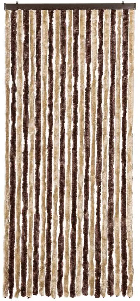 Užuolaida nuo vabzdžių, smėlio ir ruda, 90x200cm šenilis