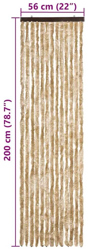 Užuolaida nuo vabzdžių, smėlio spalvos, 56x200cm, šenilis