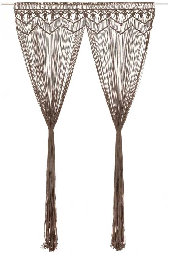 Užuolaida, taupe spalvos, 140x240cm, medvilnė, makrame stiliaus