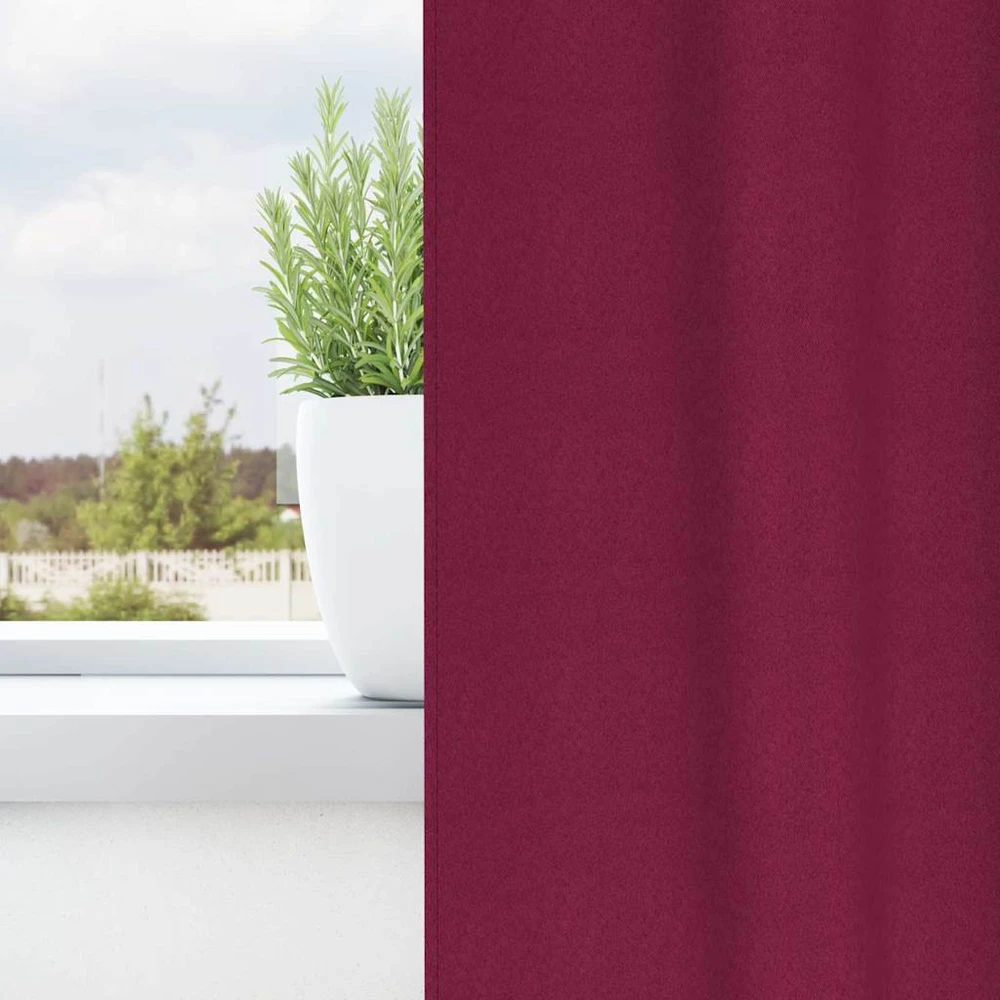 Užuolaidos su žiedais, blokuojančios šviesą 2 vnt. Vyno raudona