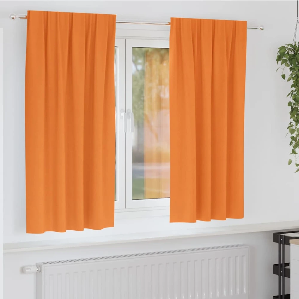 Užuolaidos su žiedais, blokuojančios šviesą 2 vnt. Oranžinė