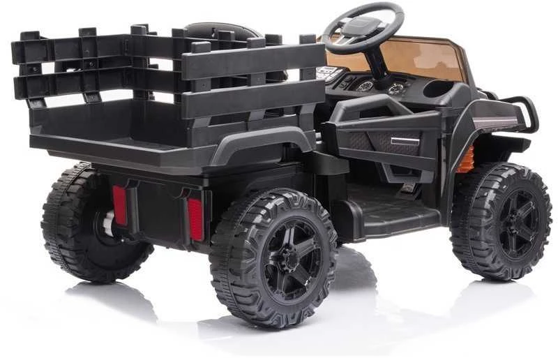 Lean Cars Vaikiškas elektrinis visureigis „Farmer Pick-Up“ (modelis BDM0926, juodas)