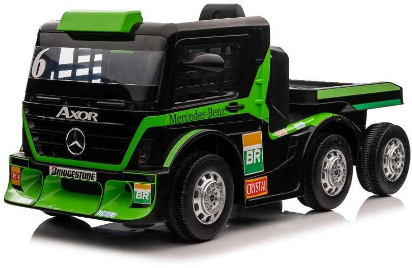 Lean Cars Vienvietis elektromobilis su priekaba Mercedes-Benz Axor XMX622, žalias