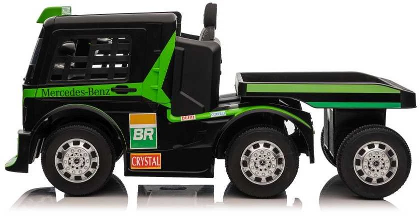 Lean Cars Vienvietis elektromobilis su priekaba Mercedes-Benz Axor XMX622, žalias