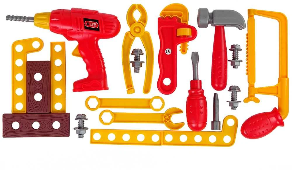 Lean Toys Vaikiškas įrankių rinkinys su plastikiniais įrankiais