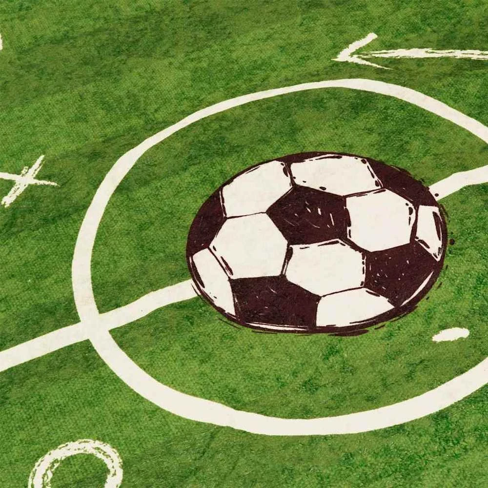 Vaikiškas kilimas, žalias, 160x230cm, futbolo aikštelė