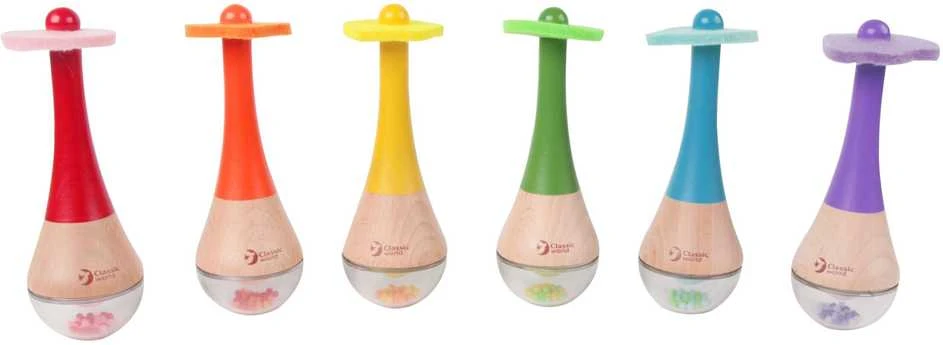 Multistore CLASSIC WORLD CW40527 Rattle 2in1 medinis vaivorykštės instrumentas Maracas 1 vnt.