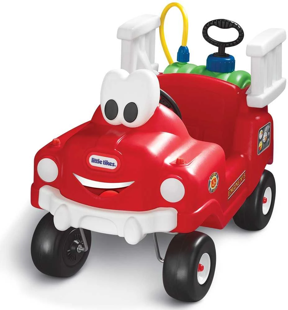 Vaikiškas stumiamas gaisrinės automobilis Little Tikes su vandens pompa