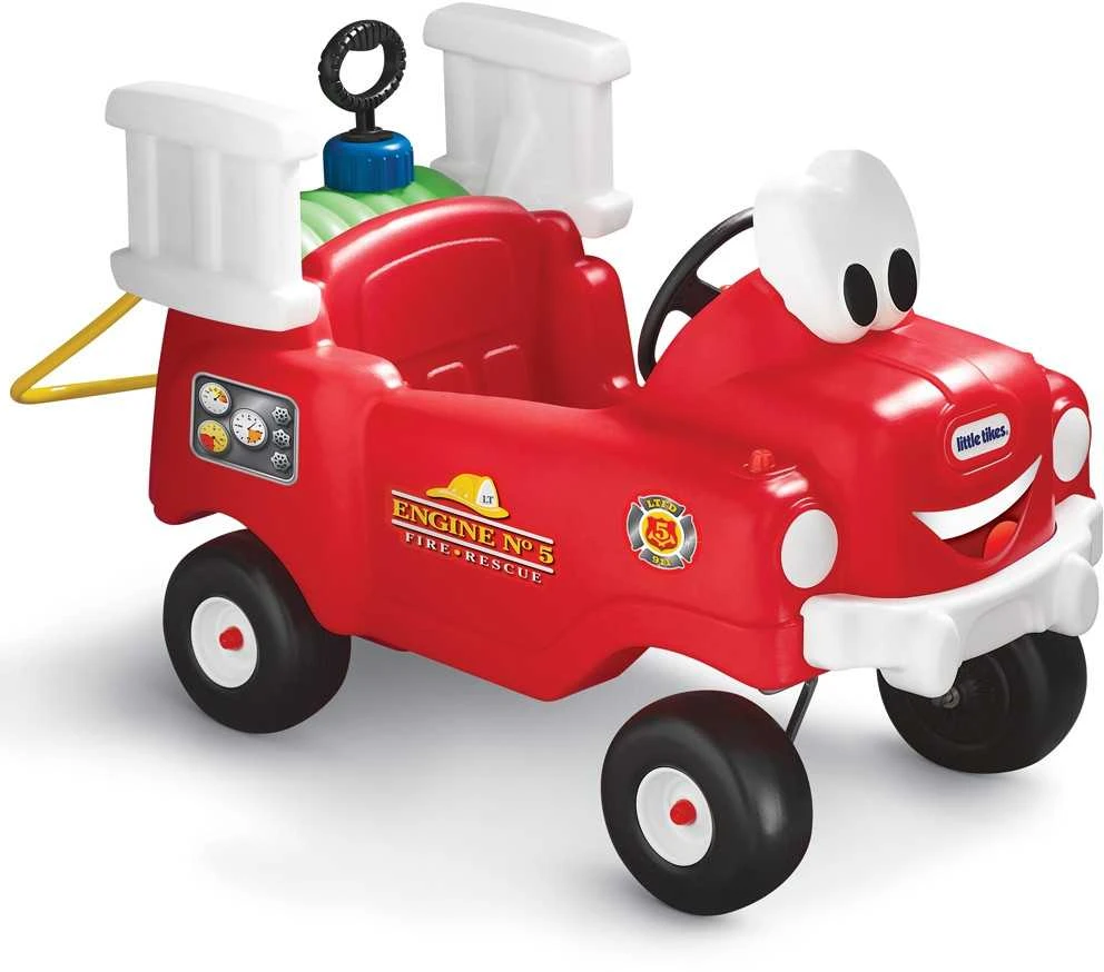 Vaikiškas stumiamas gaisrinės automobilis Little Tikes su vandens pompa