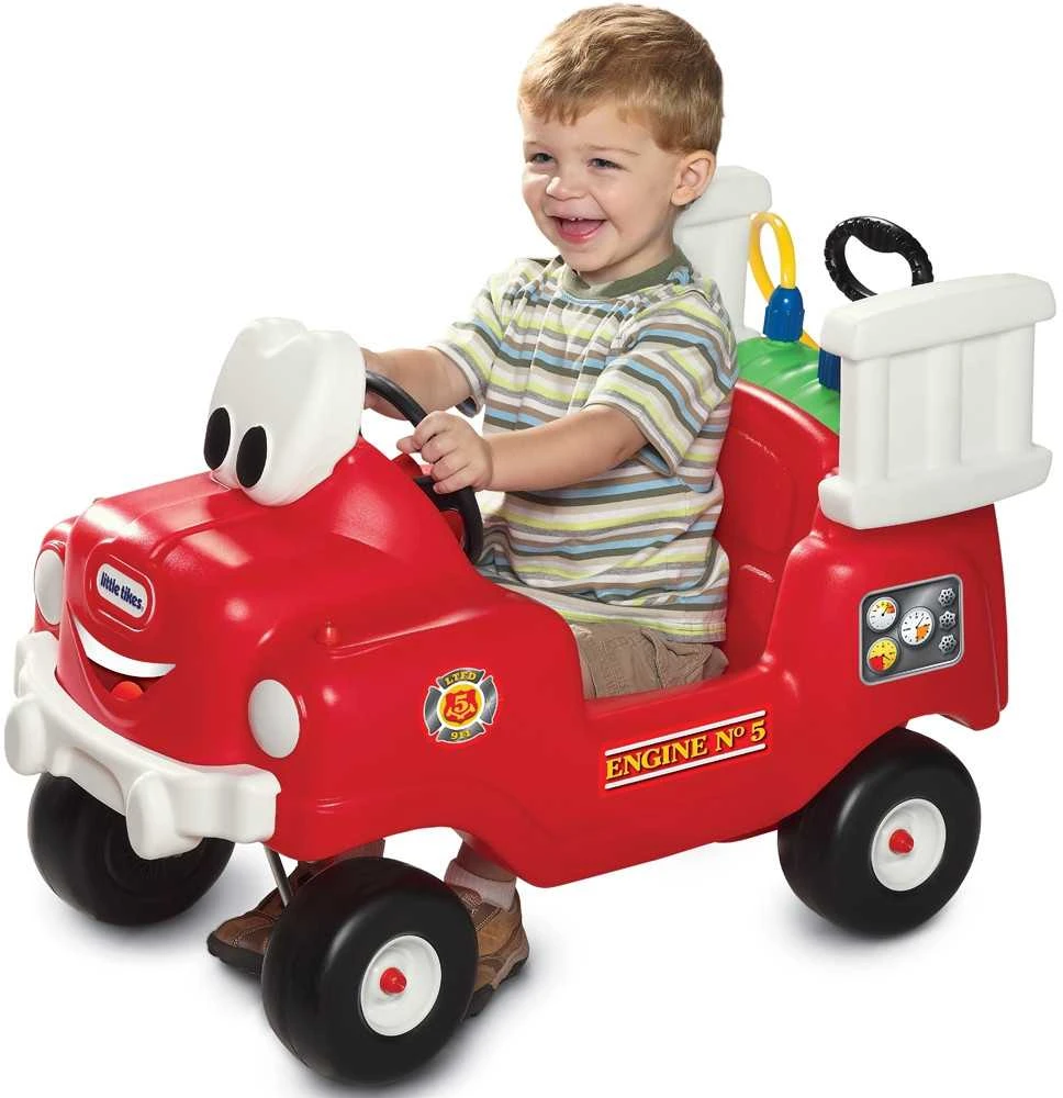 Vaikiškas stumiamas gaisrinės automobilis Little Tikes su vandens pompa