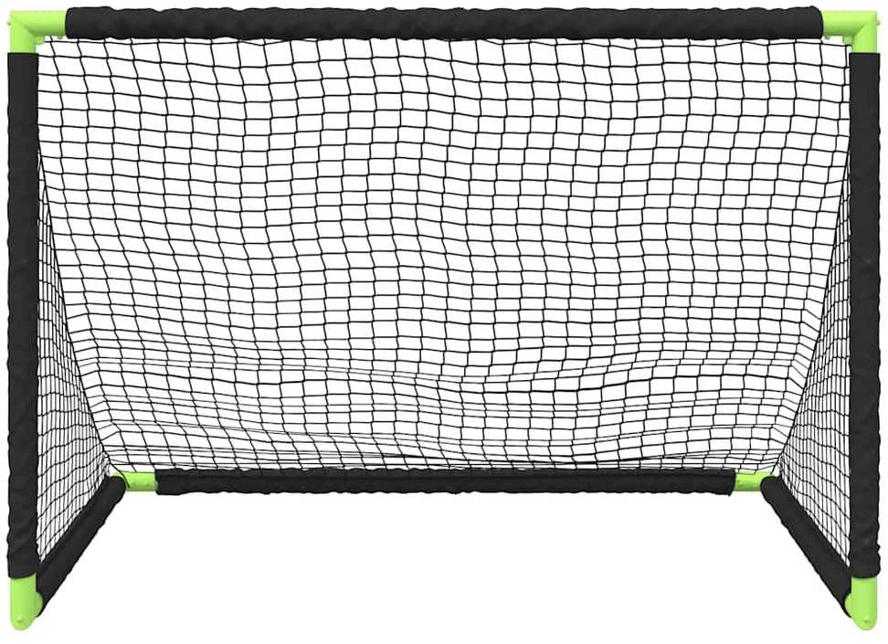 Vaikiški futbolo vartai, juodi, 90x64x64cm, sulankstomi
