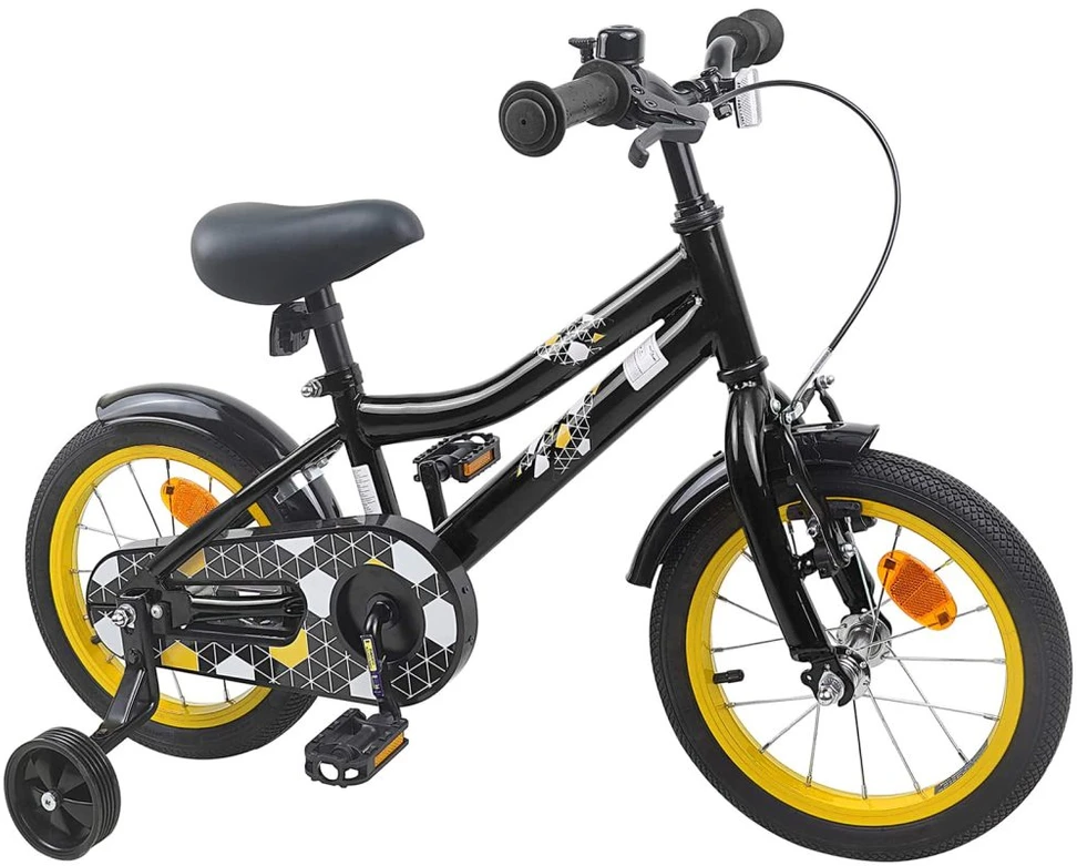 Vaikų Dviratis 14 Colių 3-5 metų amžiaus Juoda