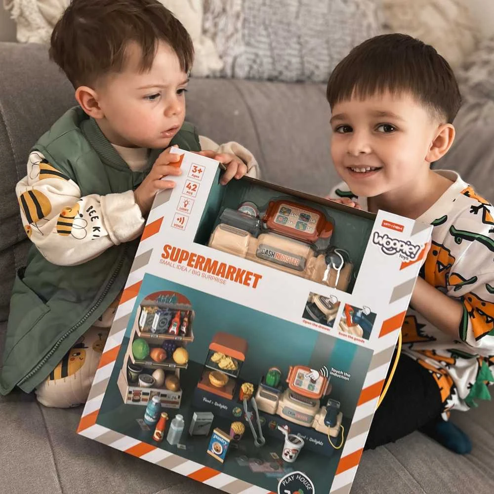 WOOPIE Supermarket 42 Elementai su skeneriu ir svėrimo funkcija